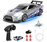 YOOHBERRYS Voiture Télécommandée Drift Pro, 1:43 Mini RC Drift Car, 4WD Dérive Car, Mini Voiture Télécommandée avec Gyros, Lumière LED, 15km/h, Cadeau de Jouet pour Les Enfants de 14+ Ans (Gris)