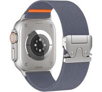 Yoohoo Nylon Bracelets Compatible avec Bracelet Apple Watch 44mm 45mm 46mm 42mm 49mm Ultra/Ultra 2, Améliorée Réglable Nylon élastique Sport pour iWatch Series 10 9 8 7 6 5 4 3 2 1 SE Bleu Brume