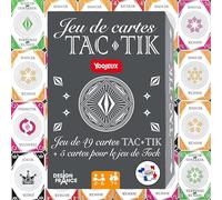 YOOJEUX Jeu de Cartes TAC-TIK et Tock - Fabrication Française. L'ensemble se Compose de 49 Cartes pour Jouer au TAC-TIK et Inclus 5 Cartes Supplémentaires pour Jouer au Jeu de Tock ou TOC.