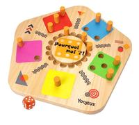 YOOJEUX - Pourquoi Moi ?! Jeu de Société Familial Artisanal en Bois Massif, à Partir de 4 Ans, de 2 à 8 Joueurs, Parties Rapides, Jeu d’Apéro et de Voyage, Plateau Fun, Similaire au Trou du Cochon