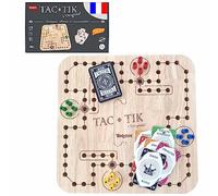 YOOJEUX TAC-TIK L’Original - 2 à 4 Joueurs - Inclus Cartes pour Jouer au Tock - Jeu de Société Plateau Bois Massif - Fabriqué en France - À Partir de 7 Ans - pour Toute la Famille