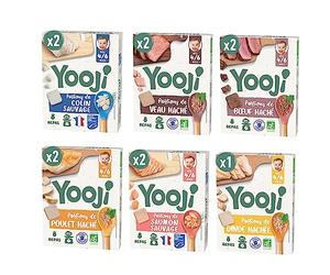 Yooji - Bébé dès 6 Mois Premières Purées de Viandes Françaises Bio et Poissons MSC en Portions - Diversification Alimentaire - 3 mois de Repas - Lot 11 packs - Certifié Agriculture Biologique ou MSC
