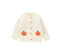 YOOJIA Costumes De Noëls Bébé Noël Halloween Pull Cardigan Veste Tricotée À Motif Citrouille Père Noël Manteau Boutonné À Manches Longues 6 Mois -3 Ans Beige 12-18 mois