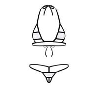 YOOJIA Femme Micro Bikini Sexy Maillots de Bain Femme Halter Mini Bikini Lycra Sling Shot G-String Femme 2 Pièces Maillot Sexy Thong Micro Mini Bikini Plage Piscine Natation Blanc Taille Unique