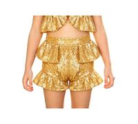 YOOJIA Fille Pantalons Droits pour Shorts D'Été Filles De Compression Disco Or 9-10 Ans