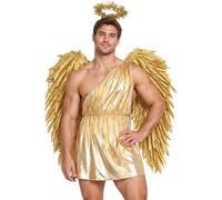 YOOJIA Homme 3 Pcs Valentin Cupidon Costume D'Ange Adulte Pour De Toge | Tenues Jeu Rôle D'Anciens Grecs,Costume D'Ange Pour Halloween,Coupe Ample,Rave,Anniversaire,Festival De Musique,Toussant