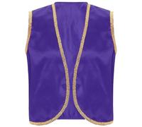 YOOJIA Homme Déguisement Gilet Veste sans Manche Costume Carnaval Performance Haut Top Formal Décontracté Bal Costume Smoking d' Honneur Violet foncé M