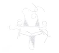 YOOJIA Maillots de Bain Femme Sexy 2 Pièces Micro Bikini Femme Micro String Bikini Transparent Sling Shot G-String Thong String Mini Bikini Plage Piscine Natation