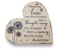 Yookeer Cadeau de condoléances commémoratif en forme de cœur pour la perte d'un être cher - Cadeau de deuil - Plaque décorative pour la perte du père, mère, fils, frère, condoléances (pissenlit)