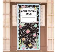 Yookeer Cahier de composition - Décoration de salle de ouverture de porte pour premier jour d'école - Bannière de bienvenue pour la rentrée scolaire - Panneau de porche pour maison, mur