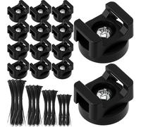 Yookeer Lot de 212 supports magnétiques pour serre-câbles avec attaches de câble de 10,2 cm, 15,2 cm, 20,3 cm, 30,5 cm, noir, support magnétique multifonction pour bases de gestion des fils, clips de