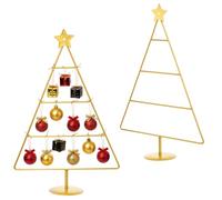 Yookeer Présentoir rotatif en métal pour décoration de Noël à suspendre (doré) - 45 cm