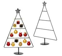 Yookeer Présentoir rotatif en métal pour décoration de Noël à suspendre - Noir - 45 cm