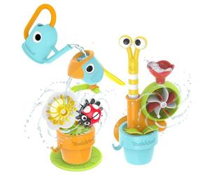 Yookidoo Coffret 2 Jouets de Bain, Escargot et Oiseau, Ventouse, dès 2 Ans | Escargot qui surgit, roue à eau, oiseau basculant, fleur et coccinelle qui tournent, arrosoir inclus, sans piles