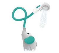 Yookidoo Douchette de Bain Éléphant Bébé, Gris et Vert Forêt, 0 à 2 Ans | Trompe verseuse, 2 boutons de débit, baignoire ou lavabo, cadeau de naissance, éveil sensoriel, 0 à 2 ans