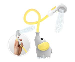 Yookidoo Douchette de Bain Éléphant pour Bébé, Jaune, dès 18 Mois | Jet doux par la trompe, 2 boutons de débit, utilisation d'une seule main, baignoire ou lavabo, fonctionne à piles