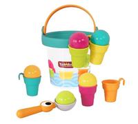 Yookidoo Jouet de Bain Glaces, Seau, Cornets et Boules, dès 18 Mois | Jeu d'imitation marchand de glaces, cuillère à glace, pièces flottantes à empiler, séchage rapide, bain ou piscine