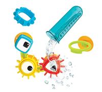 Yookidoo Jouet de Bain Moulin à Eau, 3 Engrenages, Tube Gradué, 1 à 3 Ans | Formes et couleurs à trier, réaction en chaîne, engrenages à yeux mobiles, supports à ventouse pour jouer et ranger