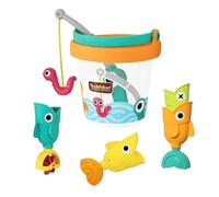 Yookidoo Jouet de Bain Pêche avec Seau, 3 Poissons et Canne, 2 à 6 Ans | Canne à ver aimanté, seau flottant qui arrose, 3 effets d'eau, rangement dans le seau, baignoire ou piscine