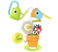 Yookidoo Jouet de bain pour bébé avec arrosoir (de 1 à 3 ans) Jouet rotatif pour coccinelle et oiseau tournant avec 3 pièces mobiles (sans moisissure) - Se fixe au mur de la baignoire pour faciliter