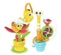 Yookidoo Jouet de bain pour bébé de 1 à 3 ans avec escargot pop-up et fleur avec arrosoir à fixer à n'importe quelle baignoire, idéal pour garçons, filles et enfants
