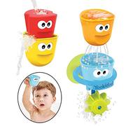 Yookidoo - Les Gobelets de Bain - Jeu de Bain - Jouet Bain bébé - Jeu Bain et Douche Eveil des Sens - Jouet bébé Éducatif - Cadeau bébé 8 Mois et Plus
