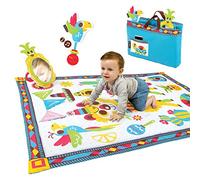 Yookidoo Tapis de Jeu Bébé Pliable en Sac, 145 x 100 cm, dès la Naissance | Se transforme en sac, miroir, hochet et anneau de dentition, lavable, intérieur et extérieur, dès la naissance