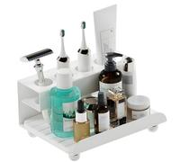 YOOLENS Support de Brosse à Dents électrique à séchage Rapide, 4 emplacements en métal, Organisateur de comptoir de Salle de Bain pour Dentifrice, Rasoir, Bain de Bouche, Blanc