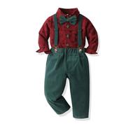 Yoolhamy Bebe Garçon Costume Gentleman Xmas Vetement Enfant Garçon Ensemble Noeud Papillon Chemise + Pantalon