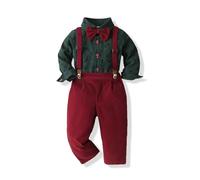 Yoolhamy Bebe Garçon Costume Gentleman Xmas Vetement Enfant Garçon Ensemble Noeud Papillon Chemise + Pantalon