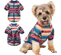 Yoolhamy Pull en polaire pour chien de petite taille - Vêtement d'hiver ethnique bohème - Doux et chaud - Pull thermique pour chien - Rose - Taille S