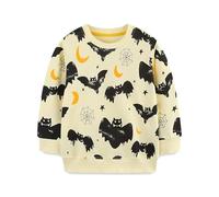 Yoolhamy Sweatshirt Pull Fille pour Enfant Garçon Fille Coton Sportswear Pullover Long Sleeve Toussaint & Noël T Shirt Clothes pour Enfants 2-7 Ans (FR/ES, Âge, 4 Ans, Taille Normale, Bat)