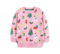 Yoolhamy Sweatshirt Pull Fille pour Enfant Garçon Fille Coton Sportswear Pullover Long Sleeve Toussaint & Noël T Shirt Clothes pour Enfants 2-7 Ans (FR/ES, Âge, 3 Ans, Taille Normale, Pink)