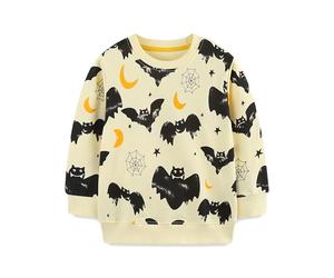 Yoolhamy Sweatshirt Pull Fille pour Enfant Garçon Fille Coton Sportswear Pullover Long Sleeve Toussaint & Noël T Shirt Clothes pour Enfants 2-7 Ans (FR/ES, Âge, 3 Ans, Taille Normale, Bat)