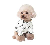 Yoolhamy Vêtements pour chiens de petite taille, chihuahua, t-shirt d'été et d'automne à imprimé panda, tenue extensible pour caniche, schnauzer, shih tzu yorkshire, noir, taille L