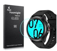 Yoomigle 4 Pièces Verre Trempé Compatible pour Ticwatch Pro 5 Protecteur d'écran, Protection écran en Verre Trempé Films Vitre pour Ticwatch Pro5 1,43 Pouces Montre Film de Protection d'écran