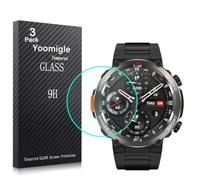 Yoomigle Lot de 3 films de protection d'écran en verre trempé pour montre intelligente Blackview W50 Pro 1,45" - Compatible avec IOWODO W50Pro 1,45" - Anti-rayures
