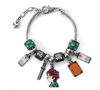 YOOMODERN Ensemble de bracelets de perles Tanjiro Nezuko Zenitsu Inosuke Cosplay Cadeaux pour les fans et les collectionneurs, One Size, Zinc, Pas de pierre précieuse