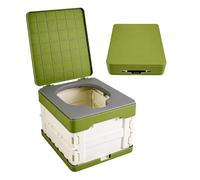 YOOMUR Toilettes De Camping: Toilette Portable Camping, Toilettes Pliantes avec Couvercle Et 5 Sachets De Toilette Stables pour Camping, Randonnée, Longs Trajets en Urgences (Vert Militaire)