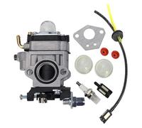 YOONIA Carburateur pour Débroussailleuse 52cc 49cc 43cc 40cc Deux-temps Moteur de Débroussailleuse Carburateur, Kit Carbu avec Joint, Tuyau, Bougie d'Allumage et Filtre à Essence