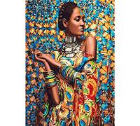 Yoonqun 5D DIY Diamond Painting Kit,femme indienne Broderie Diamant Kit Complet pour Adultes Enfants Cristal Strass Point de Croix Art pour La Maison Décor Murale Cadeau (40x50cm/16x20in)