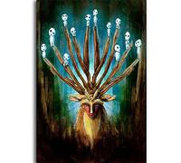 Yoonqun 5D DIY Diamond Painting Kits,Mononoké Broderie Diamant Kit Peinture Diamant Kits Complet Cristal Strass Point de Croix Toile Artisanat Salon Chambre Décoration Murale (40x50cm/16x20in)