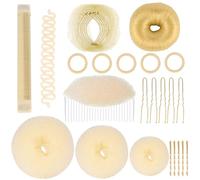 YOOOYOOO - Éponge de base pour cheveux blonds, peigne avec clip invisible, outil pour donner du volume, accessoire de coiffage en forme de beignet, extension de cheveux