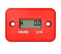 Yooreal Compteur d’heures inductif numérique étanche IP68, fonctionne sur 2/4 temps divers de ZTR/tondeuse à gazon autoportée tondeuse terrestre tondeuse UTV tracteur dirt bike moto etc(HM006A Rouge)