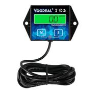 Yooreal Compteur horaire de tachymètre à rétroéclairage numérique, Heures réinitialisables, Batterie remplaçable Moteur pour tondeuse à gazon Générateur Tronçonneuse Moteur