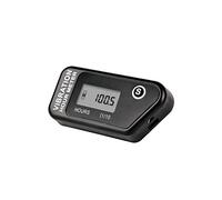 Yooreal Compteur horaire sans fil alimenté par batterie, jauge de détection de vibration pour tracteur de pelouse, chariot de golf, tronçonneuse, déchiqueteuse à bois, fendeuse de bûches(Black)