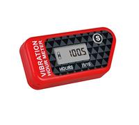 Yooreal Compteur horaire sans fil alimenté par batterie, jauge de détection de vibration pour tracteur de pelouse, chariot de golf, tronçonneuse, déchiqueteuse à bois, fendeuse de bûches(Red)