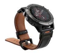 YOOSIDE Bracelet de montre en cuir véritable 22 mm 26 mm pour Garmin Fenix 8/epix Pro/Instinct 3, QuickFit, rétro, classique, souple, pour Fenix 7/6/5, Enduro, Tactix Delta, Quatix 8, 26mm, Cuir Acier