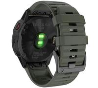 YOOSIDE QuickFit Bracelet de montre pour Garmin Fenix 6X Pro/Sapphire, 26 mm souple en silicone hypoallergénique étanche pour Garmin Fenix 5X/5X Plus, Fenix 3, Quatix 3, Tactix Bravo 26mm for Fenix 6X Pro / Sapphire Vert