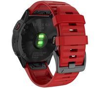 YOOSIDE QuickFit Bracelet de montre pour Garmin Fenix 6X Pro/Sapphire, 26 mm souple en silicone hypoallergénique étanche pour Garmin Fenix 5X/5X Plus, Fenix 3, Quatix 3, Tactix Bravo 26mm for Fenix 6X Pro / Sapphire Rouge